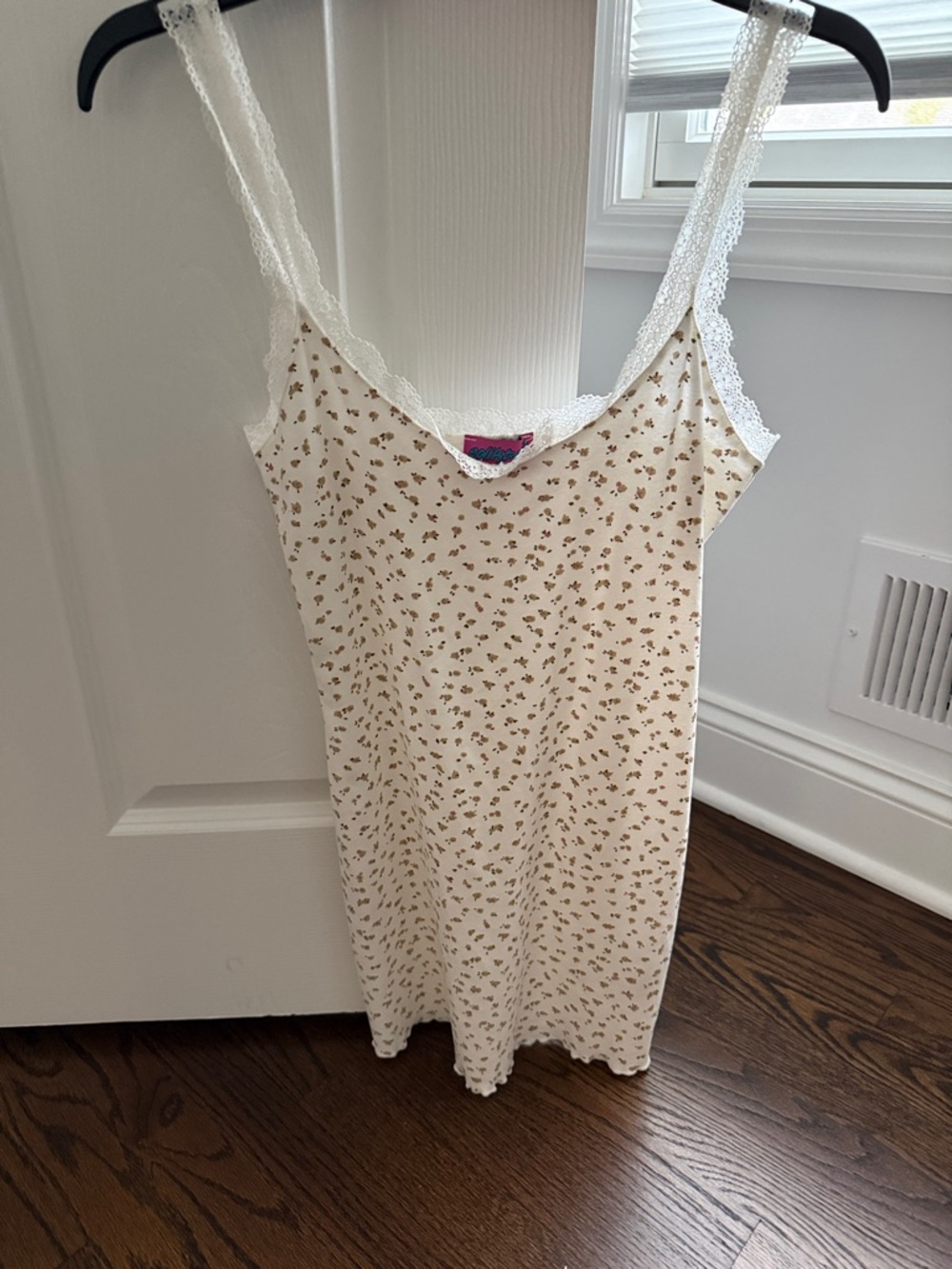 Edikted Cream Mini Dress with Brown Floral Print